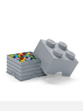 LEGO Grey Storage Box Brick 2x2 - Grey